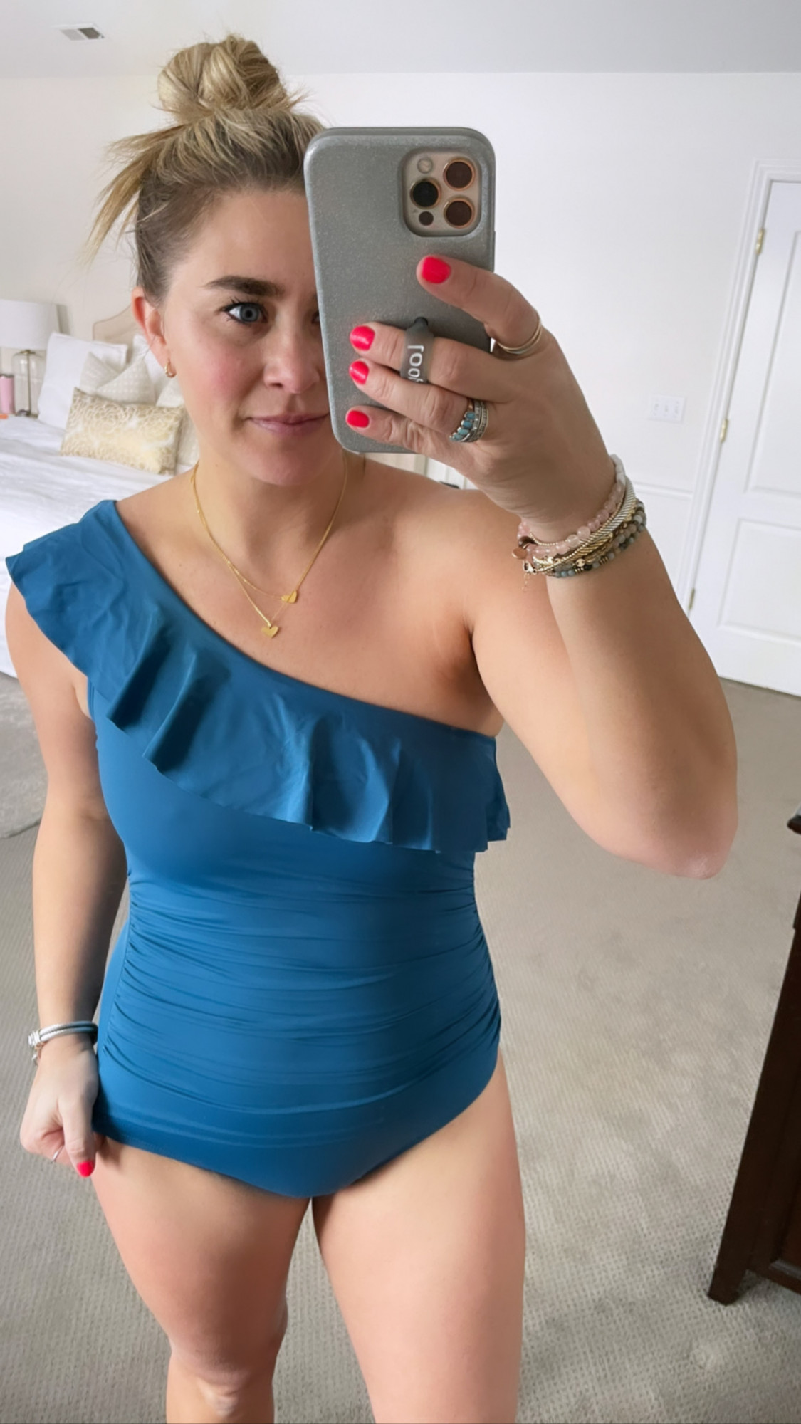 Blue Ruffle Swimsuit