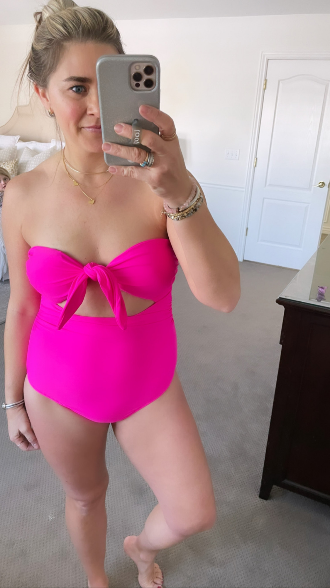 Hot Pink Cutout Swimsuit
